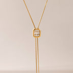 18K Gold Skin Deep Adjustable Lariat Chain Necklace