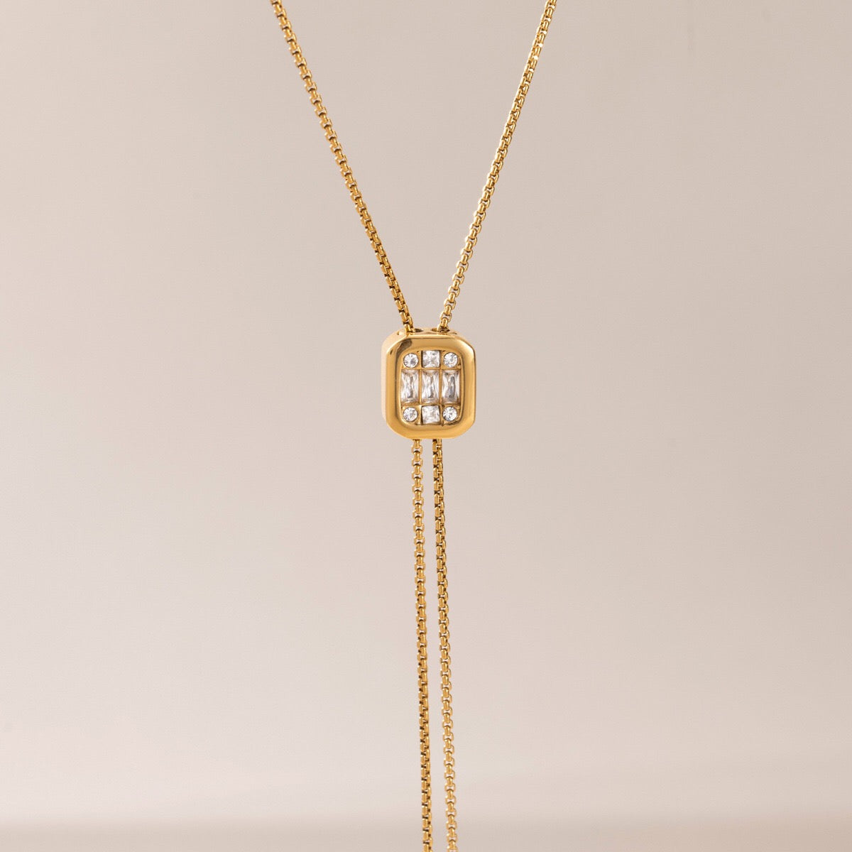 18K Gold Skin Deep Adjustable Lariat Chain Necklace