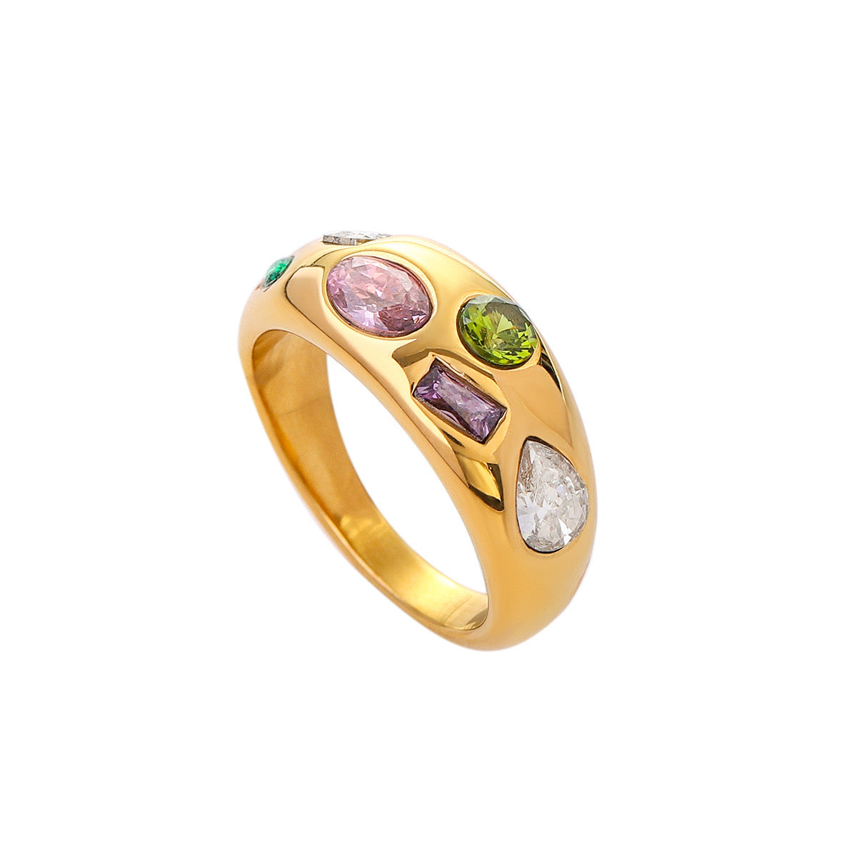 18K Gold Bejeweled Ring