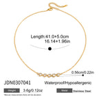 18K Gold Starry Hearts Double Chain Layered Necklace Set