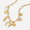 18K Gold Wicked Luck Horseshoe Clover Charm Necklace
