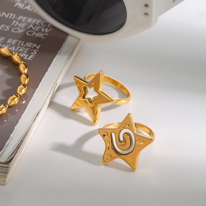 18K Gold Born to Shine Star Statement Ring