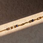 18K Gold Elegant Harmony Pearl Paperclip Chain Bracelet Stack