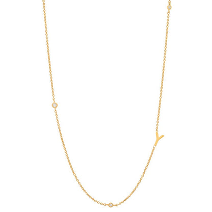 18K Gold Minimalist Starry Initial Choker Necklace