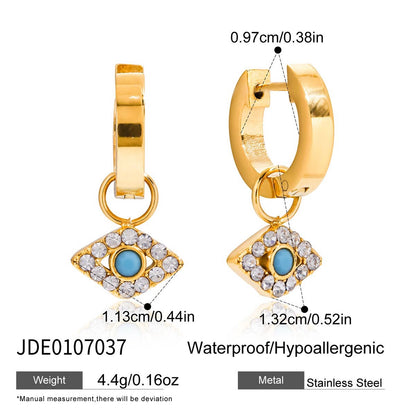 18K Gold Turquoise Evil Eye Pendant Beaded Statement Layered Necklace Set
