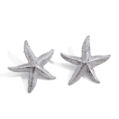 Silver Siren Starfish Statement Stud Earrings