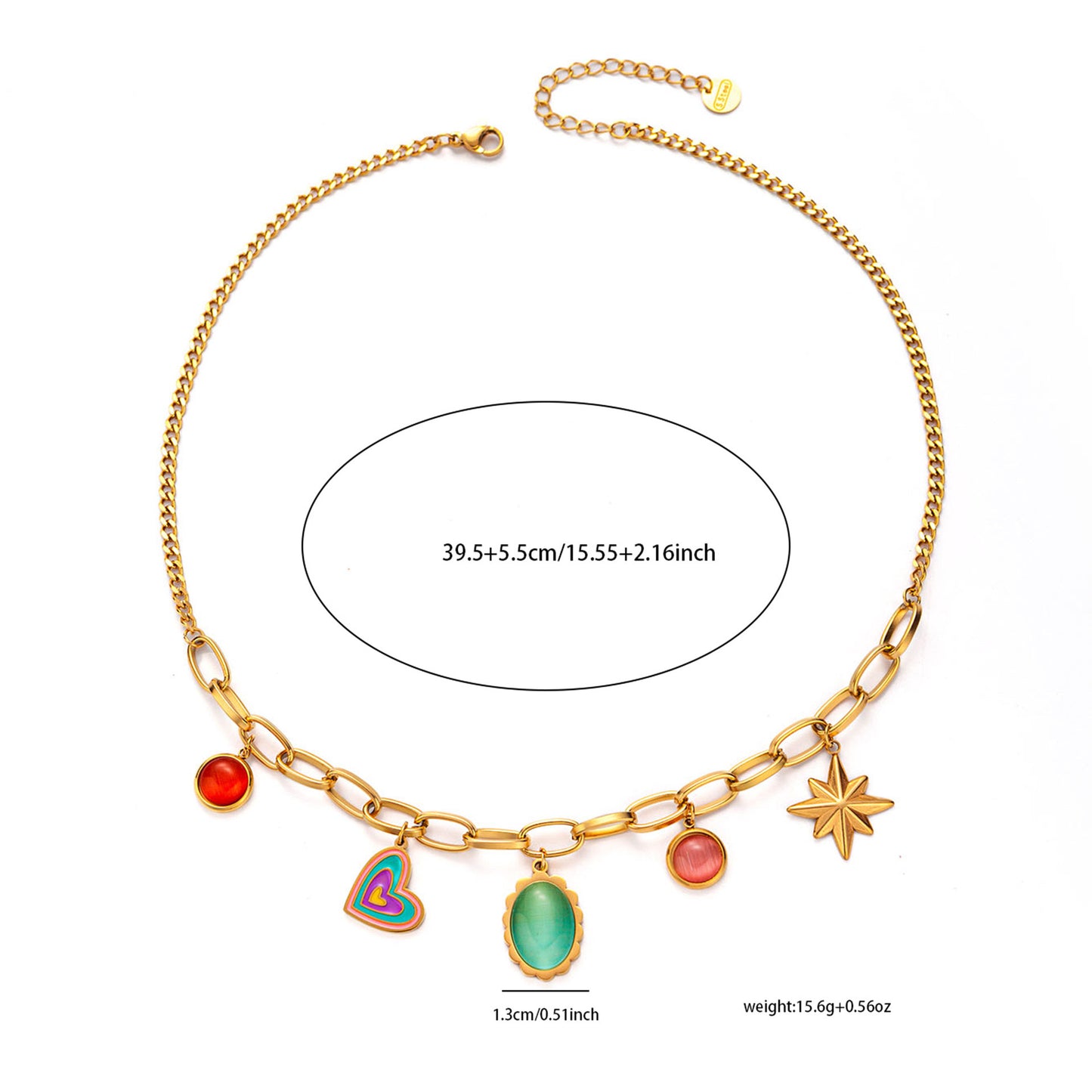 18K Gold Candy Charm Necklace