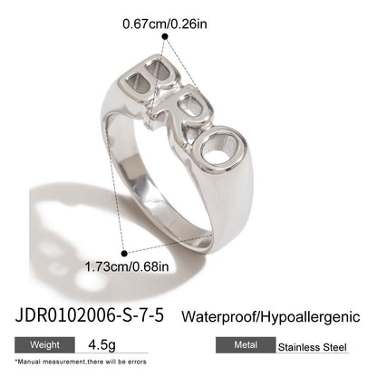 18K Gold MOM DAD BRO Letter Stacking Ring