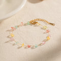 18K Gold Gemstone Crystal Bracelet