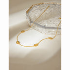 18K Gold Seashell Chain Choker Necklace
