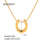 18K Gold Horseshoe Statement Pendant Necklace