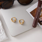 18K Gold and Silver Two Tone Spinelli Muse Small Hoop Huggie Earrings