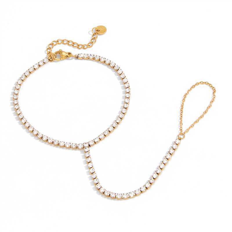 18K Gold Waterproof Aura Tennis Hand Chain Bracelet