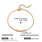 18K Gold HAPPY Letter Dainty Chain Bracelet