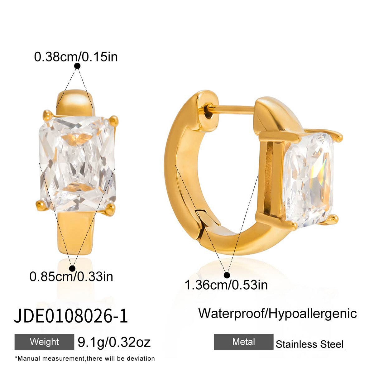18K Gold Essential Bling Small Hoop Huggie Earrings