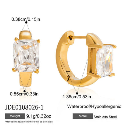 18K Gold Essential Bling Small Hoop Huggie Earrings