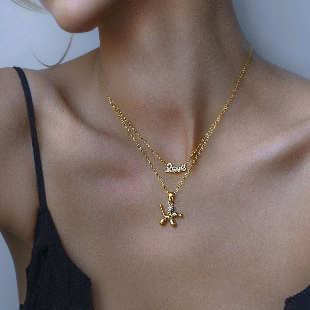 18K Gold Love Letter Necklace