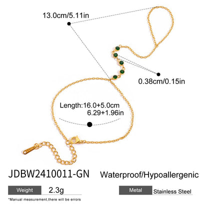 18K Gold Emerald Heiress Cross Snake Statement CZ Cocktail Ring