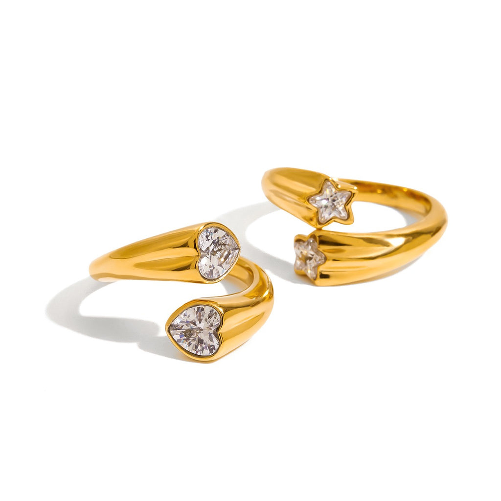 18K Gold Shooting Star Bejeweled Statement Ring