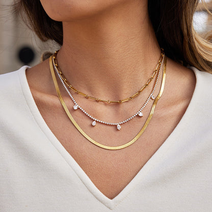 18K Gold Eternal Brilliance Tennis Dainty Choker Necklace
