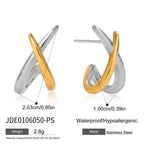 18K Gold and Silver Two Tone Dantiy Stud Earrings