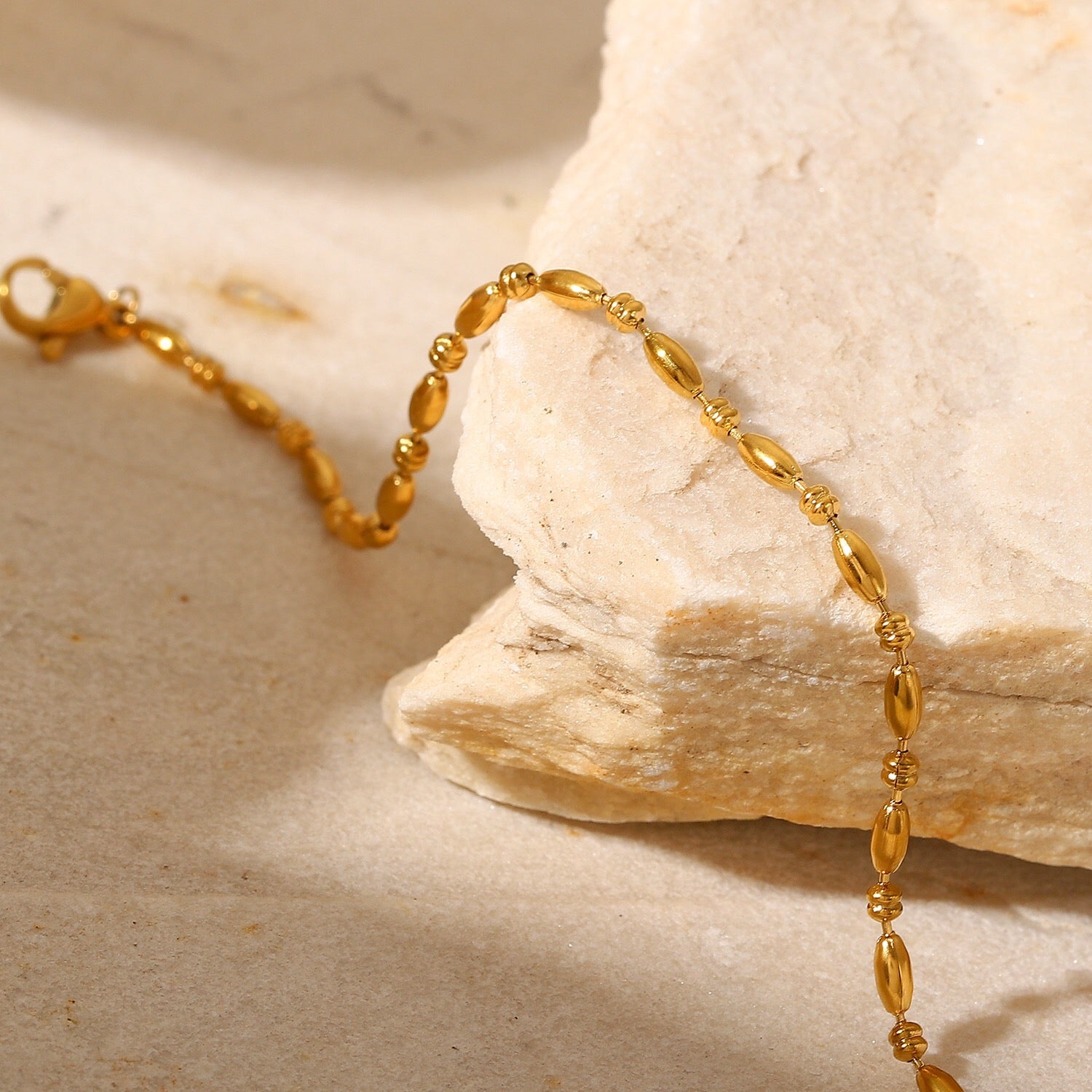 18K Gold Minimalist Beaded Bracelet