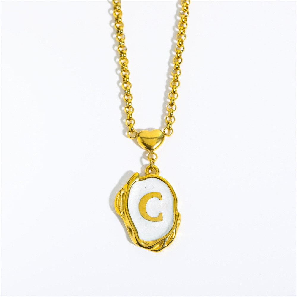 18K Gold Luxury Initial Pendant Necklace