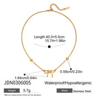 18K Gold Angelic Butterfly Wing Bling Bow Pendant Necklace