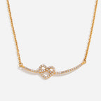 18K Gold Heart Knot Bling Dainty Pendant Necklace