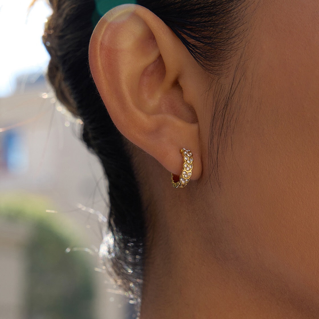 18K Gold Daily Luxe Small Hoop Huggie Earrings Ear Cuffs Stack