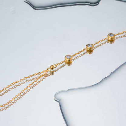 18K Gold Waterproof Starry Hand Chain Bracelet