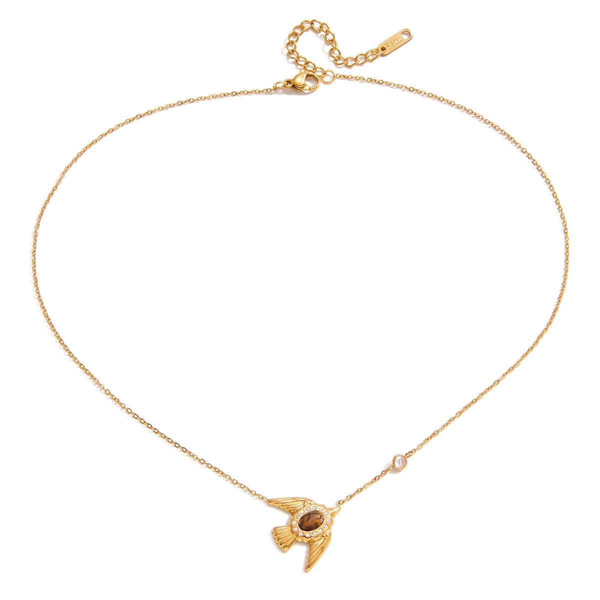 18K Gold Free Spirit Tiger Eye Bird Ring