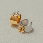 18K Gold and Silver Two Tone Sweet Glow Cherry Heart Band Ring