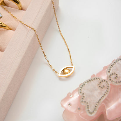 18K Gold Evil Eye Dainty Pendant Turquoise Necklace