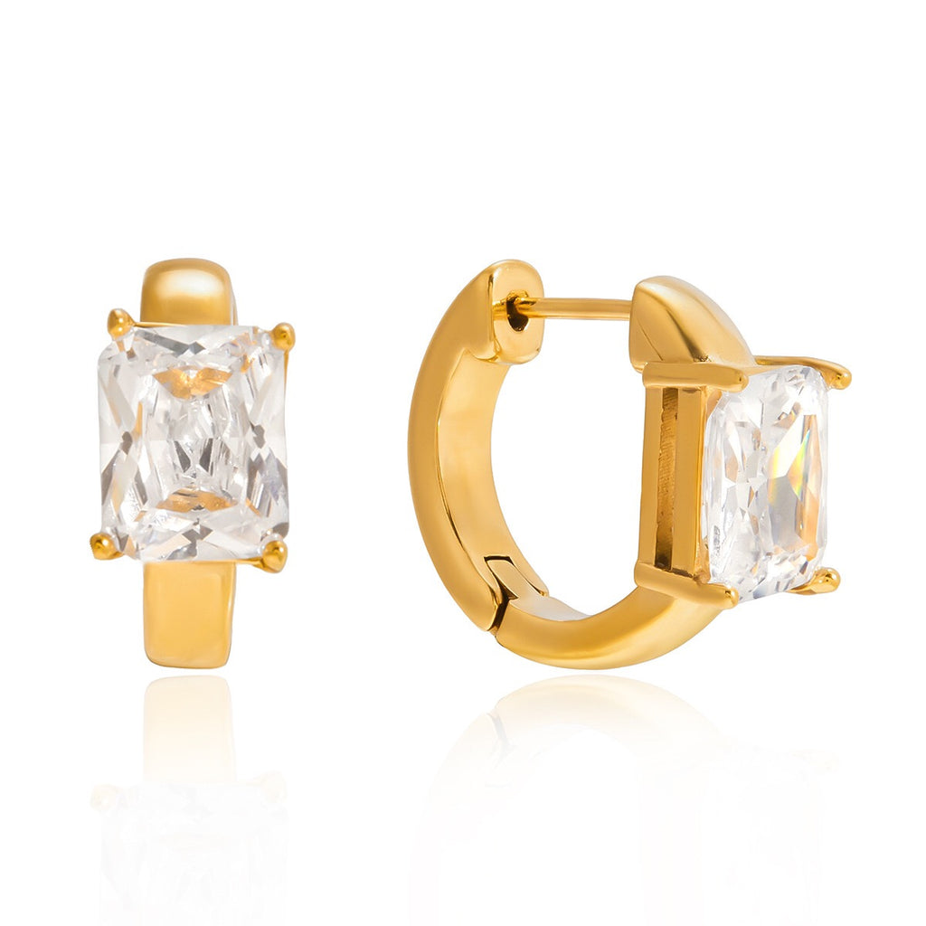 18K Gold Essential Bling Small Hoop Huggie Earrings