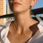 18K Gold Tempting Shimmer Heart Star Dainty Chain Necklace