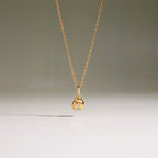 18K Gold Enchanted Garden Pave Dragonfly Ladybug Flower Dainty Pendant Necklace