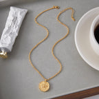 18K Gold Queen Bee Coin Pendant Necklace