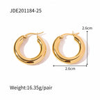 18K Gold Classic Thick Small Hoop Huggie Earrings