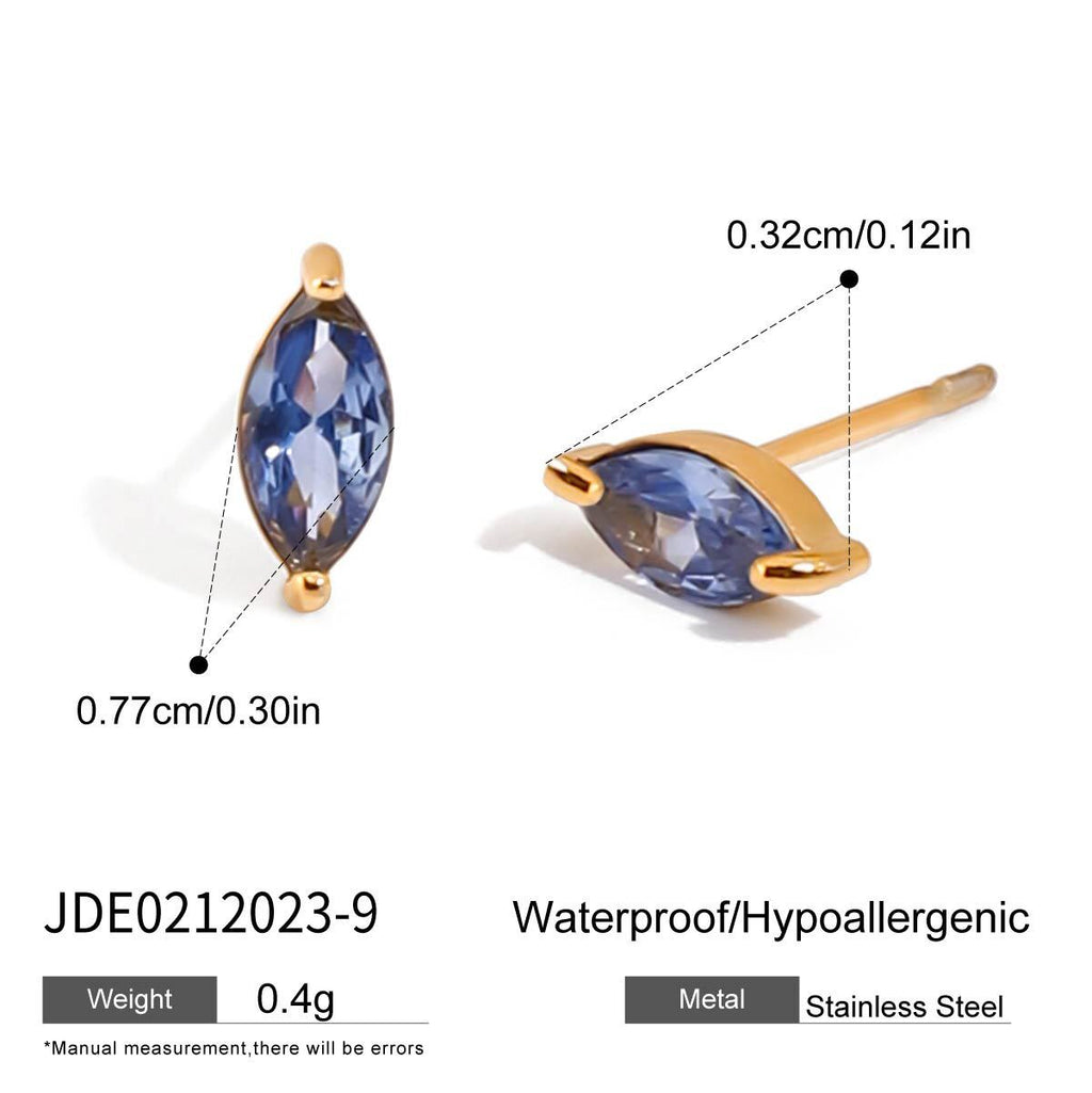 18K Gold Color Birthstone Everyday Cartilage Stud Earrings
