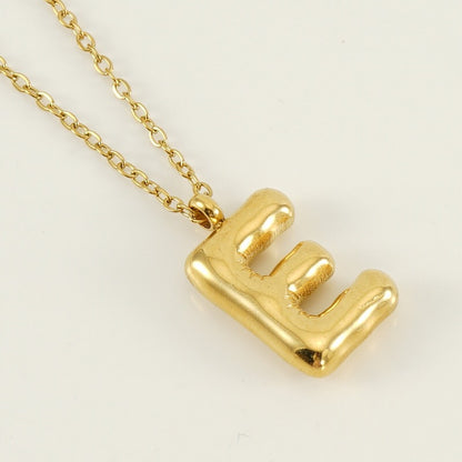 18K Gold Balloon Initial Pendant Necklace