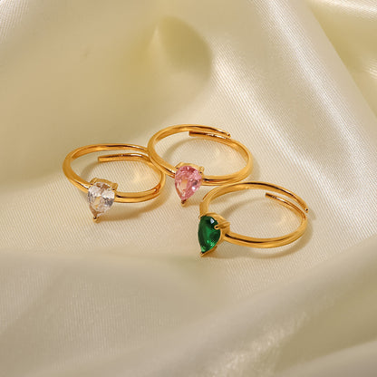 18K Gold Pink Jewel Ring