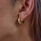 18K Gold Temptation Bling Small Hoop Huggie Earrings
