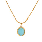 18K Gold Ocean Eye Opal Pendant Necklace