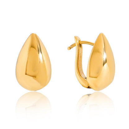 18K Gold Sunkissed Teardrop Statement Stud Earrings Ear Cuff Set