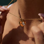 18K Gold Mom Heart Charm Necklace