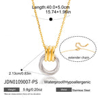 18K Gold and Silver Two Tone Geometric Pendant Necklace