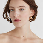 18K Gold Trendy Geometric Statement Stud Earrings
