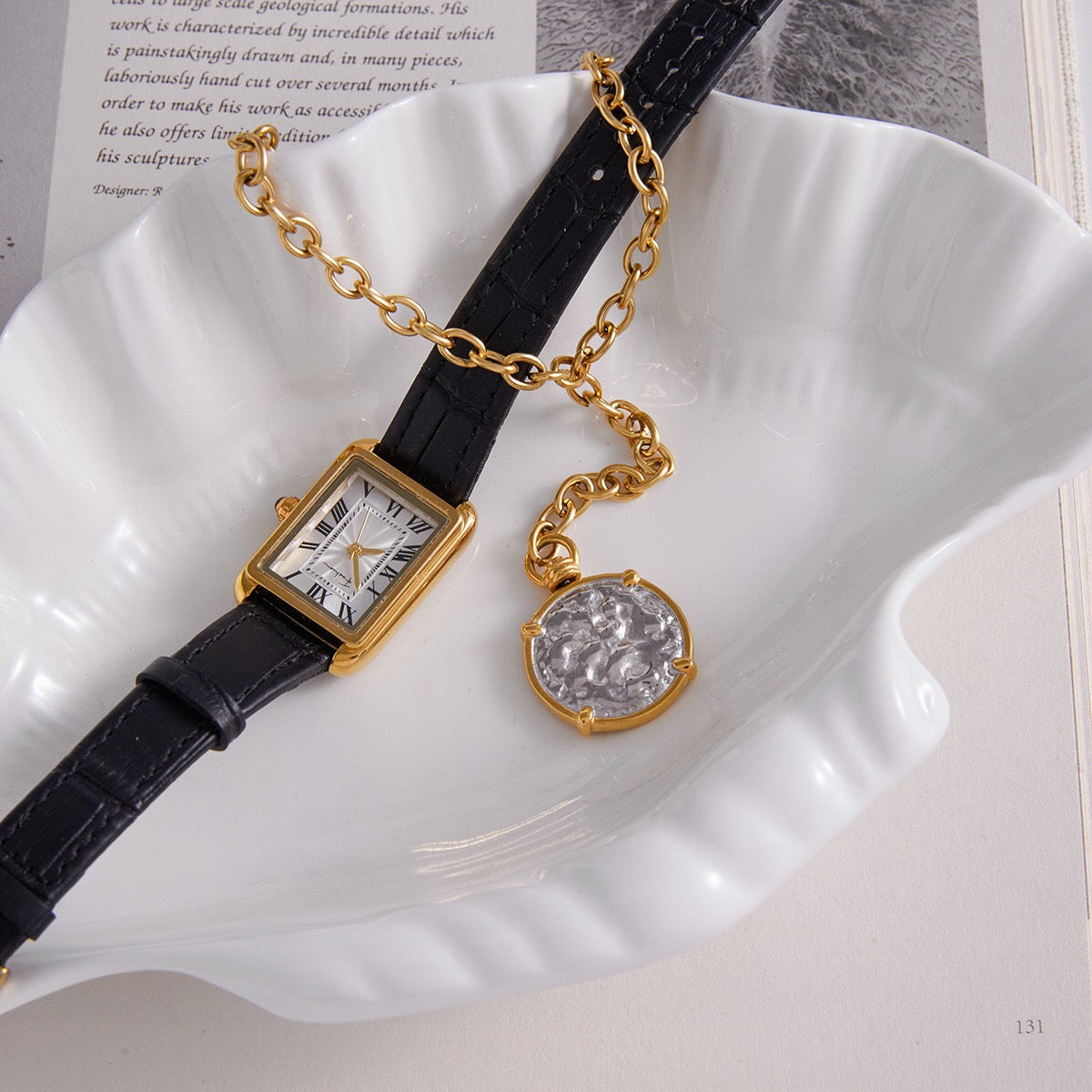 18K Gold Sun Goddess Y Shape Coin Pendant Necklace