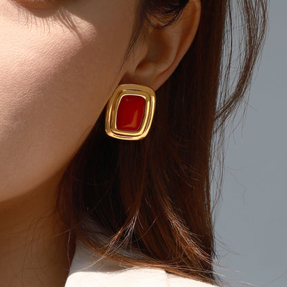 18K Gold Disco Rush Pop Color Statement Stud Earrings